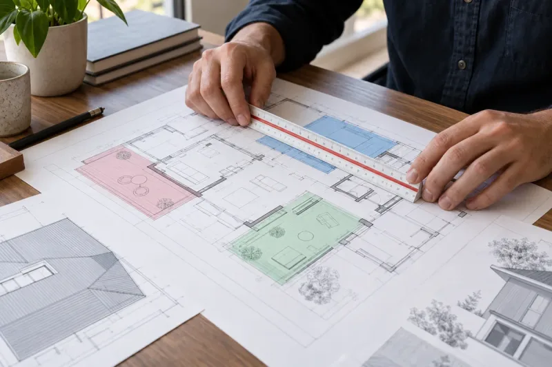 Kiến trúc sư phân vùng diện tích trên bản vẽ nhà ở