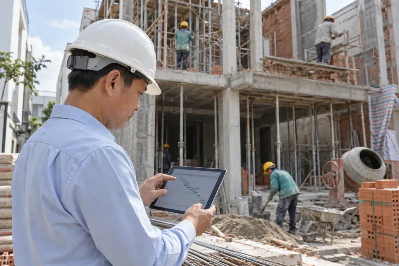 Người phụ trách theo dõi tiến độ thi công theo giai đoạn