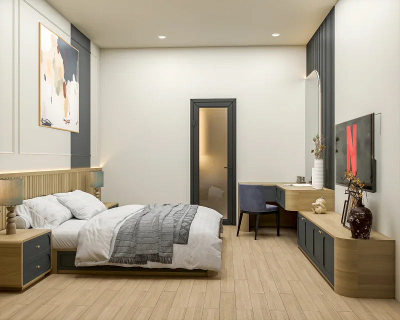 Phối cảnh phòng ngủ trong bộ thiết kế nội thất nhà ở